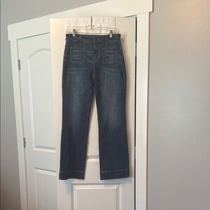 Cabi - patch pocket wide leg jeans. Never worn! Women's Blue Jeans
